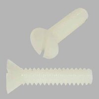 FMSF01012N #10-32 X 1/2" Flat Head, Slotted, Machine Screw, Fine, Nylon